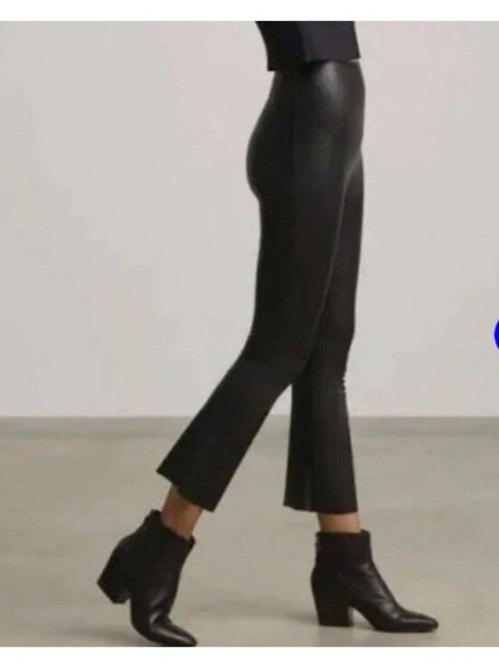 Commando Pants - Commando Cropped Flare Faux Leather Leggings XS NWOT NEW Black